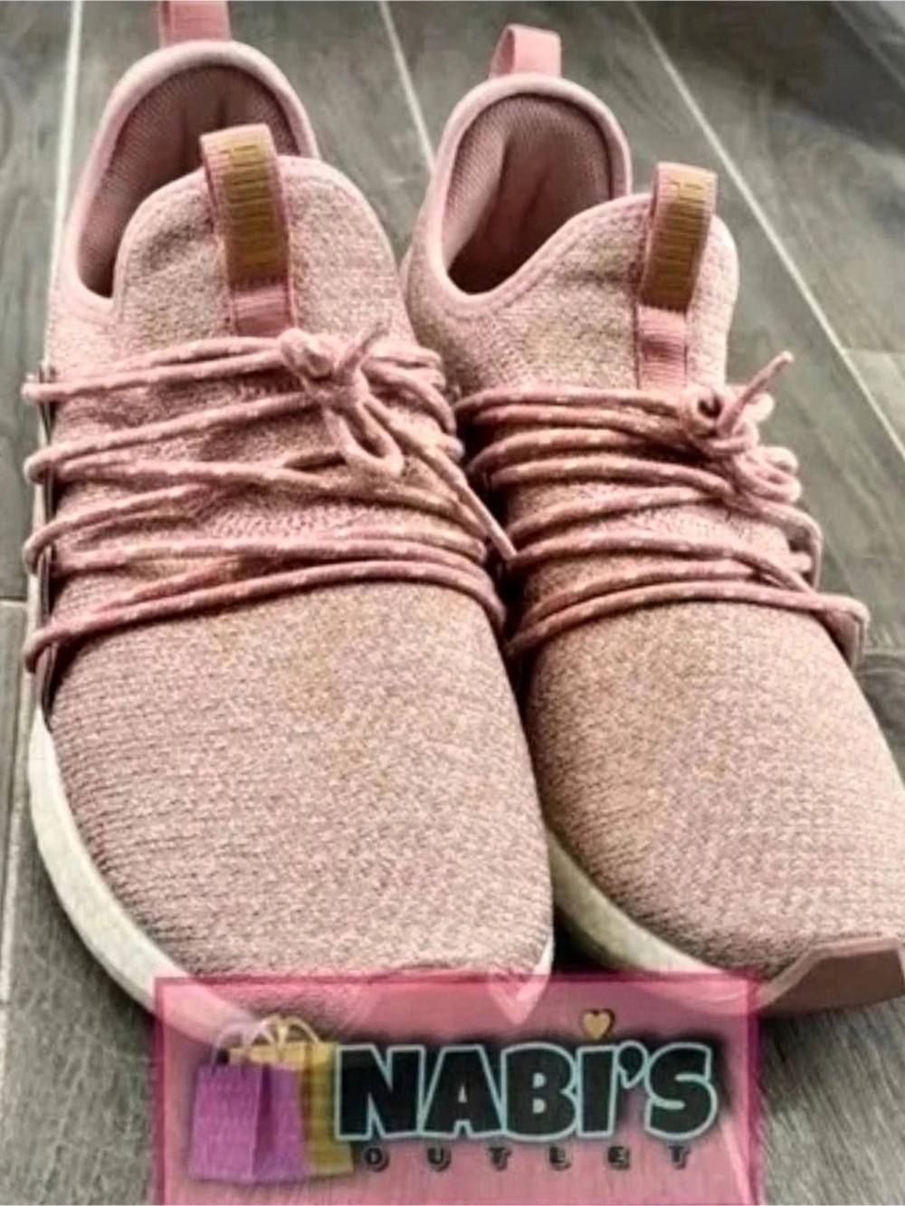 Puma NRGY Comet Pink Gold Sneakers UK 8.5